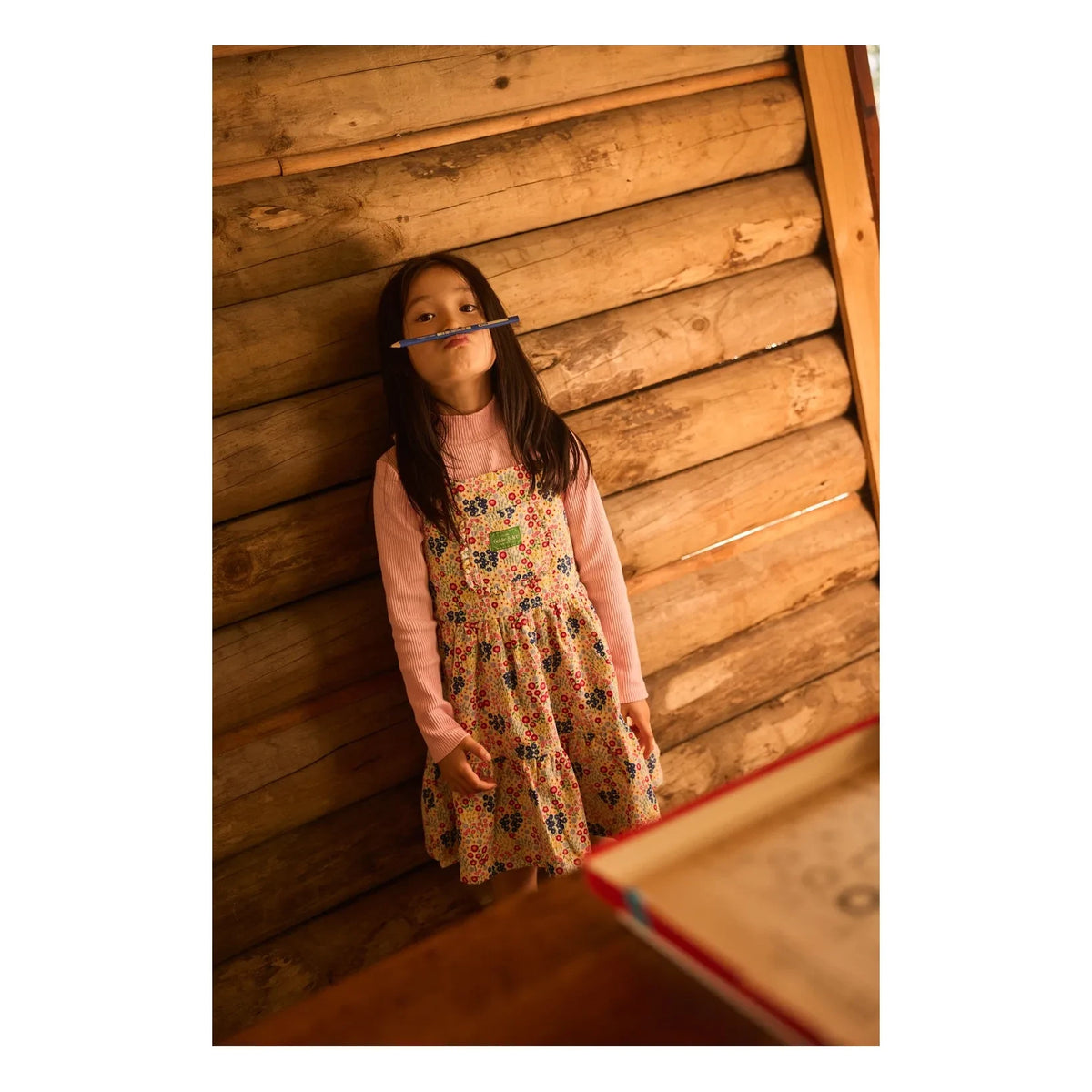 Goldie + Ace - Floral Patterned Dungaree Dress | Ecru