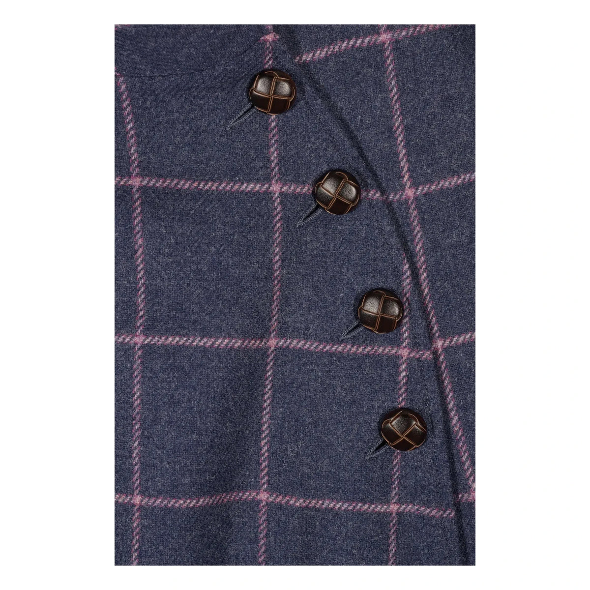Maria de la Orden - Purple Clery Plaid Wool Cape