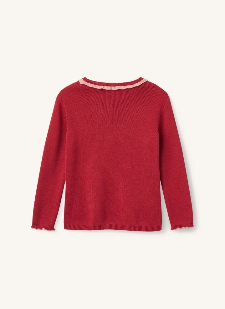 Copenhagen Colors - Organic Cotton Gathered-Neck Sweater | Red