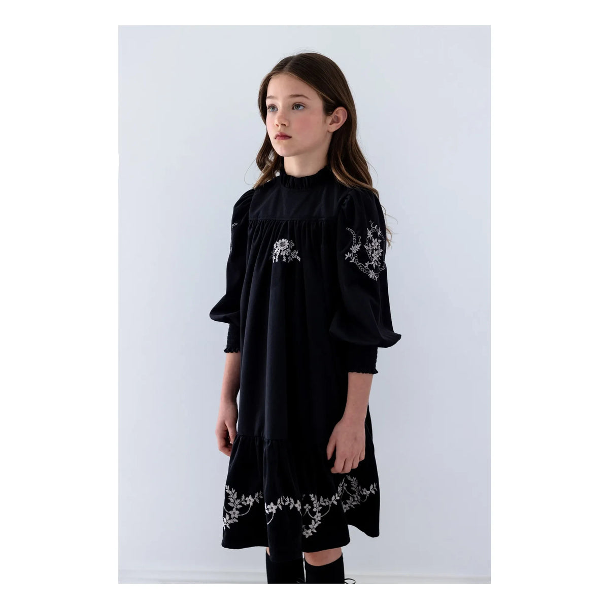 petite Amalie - Embroidered dress | Black