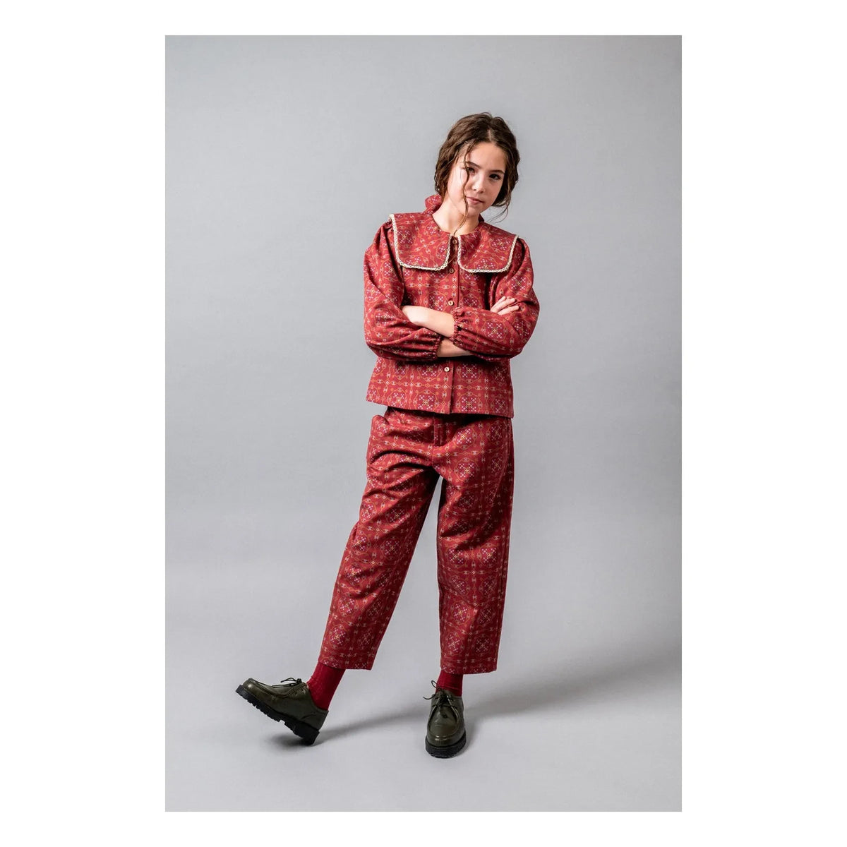 birinit - Ribera organic cotton blouse | Burgundy