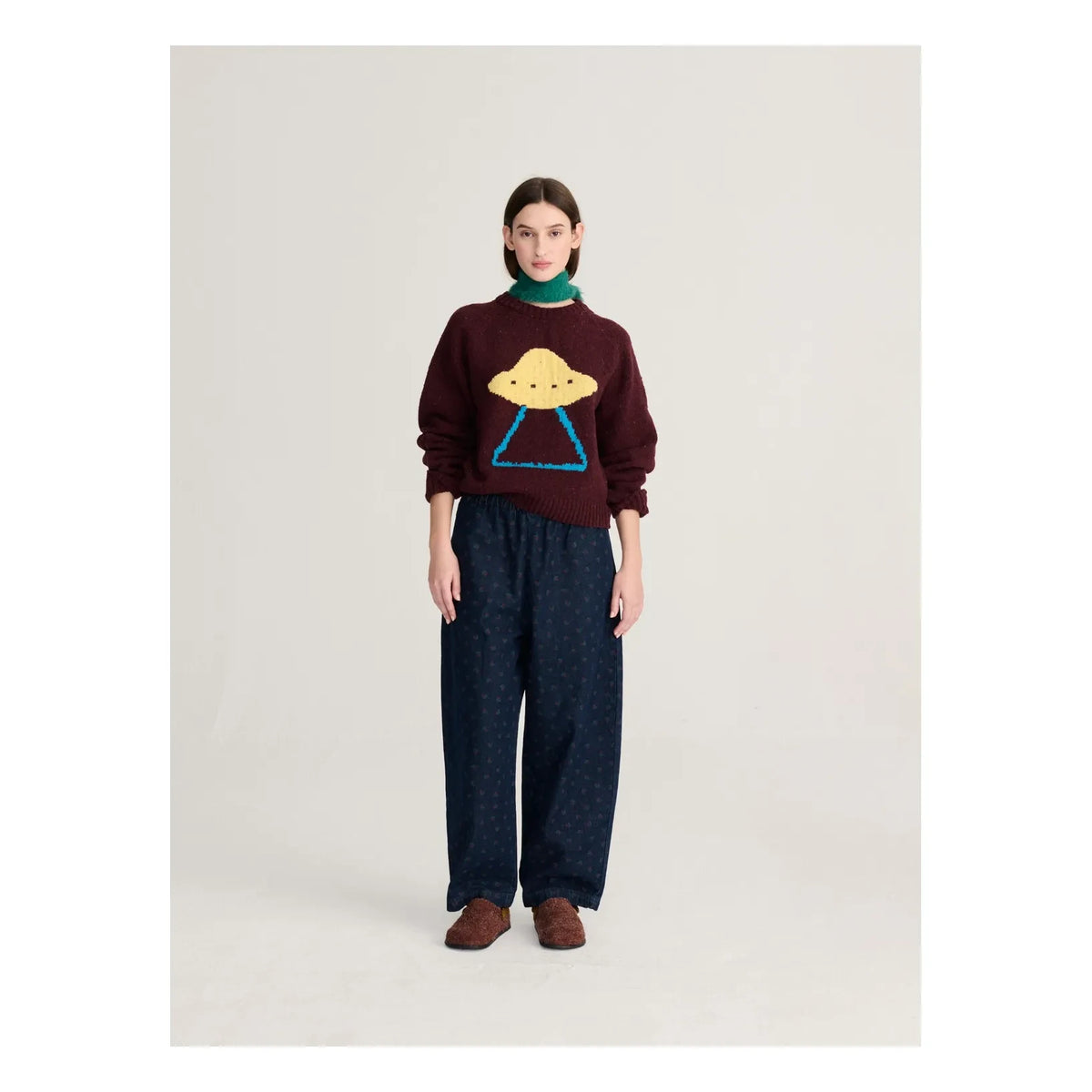 Bobo Choses - Pixel Wool Jacquard Sweater | Burgundy