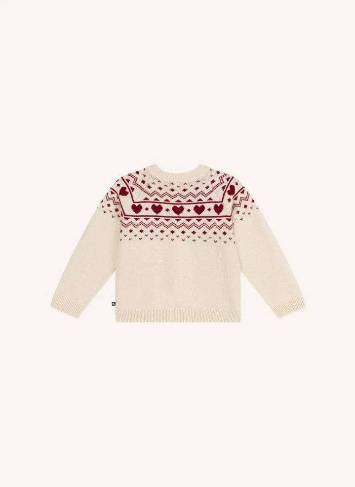 Petit Bateau - Heart Wool Vest | Ecru