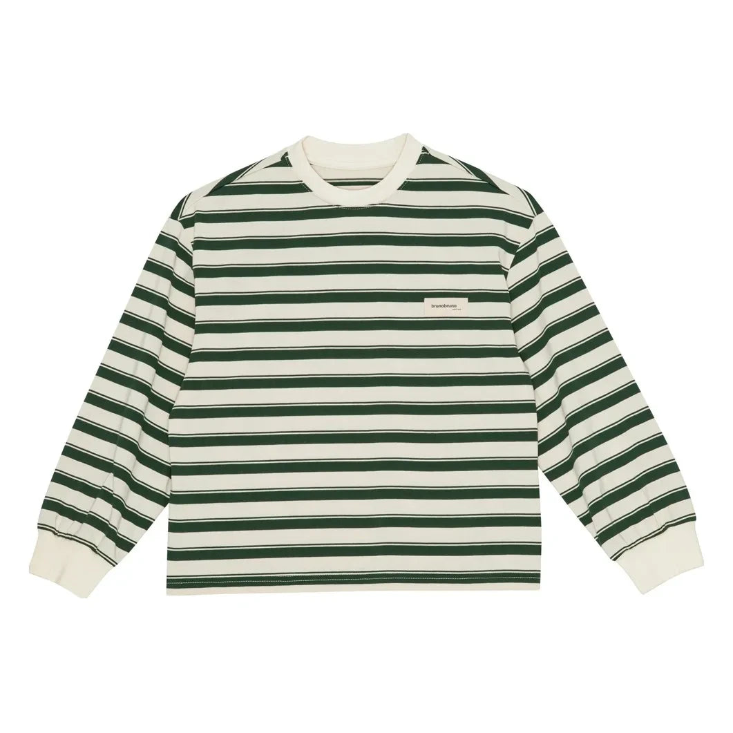 brunobruno nation - Mira Striped Organic Cotton T-shirt | Green