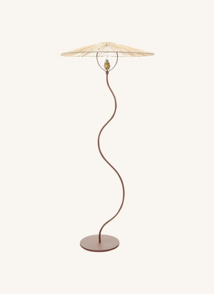 Honoré - Kaa Metal and Raffia Floor Lamp | Brown