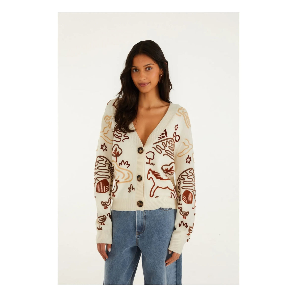 Farm Rio - Rural Wool Cardigan | Ecru