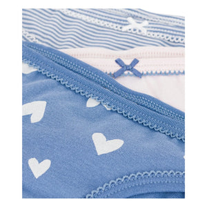 Petit Bateau - 3-Piece Heart Panty Set | Blue