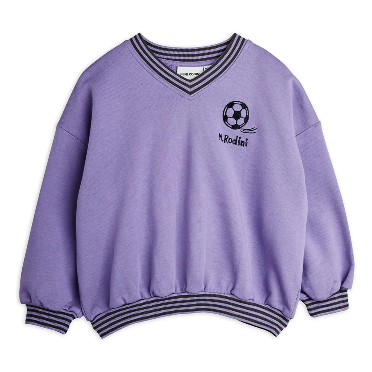 Mini Rodini - Organic Cotton Football Sweatshirt | Purple