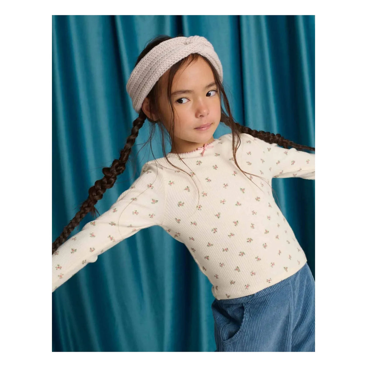Gingersnaps - Drusilla Floral Ribbed T-Shirt | Cream