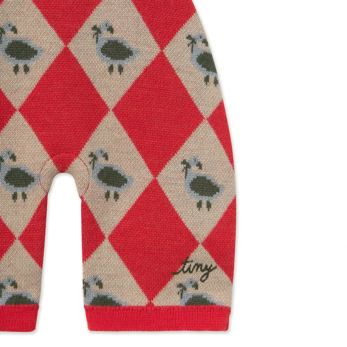 Tinycottons - Argyle Wool Romper | Red