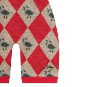 Tinycottons - Argyle Wool Romper | Red