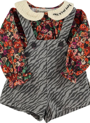 Piupiuchick - Claudine Collar Floral Blouse | Black
