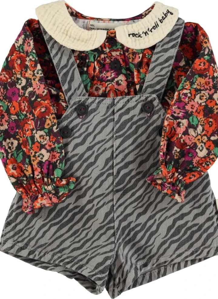 Piupiuchick - Claudine Collar Floral Blouse | Black