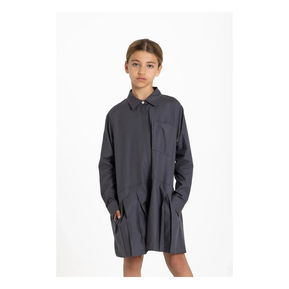 Smallable Kid - Crown shirt dress | Dark gray