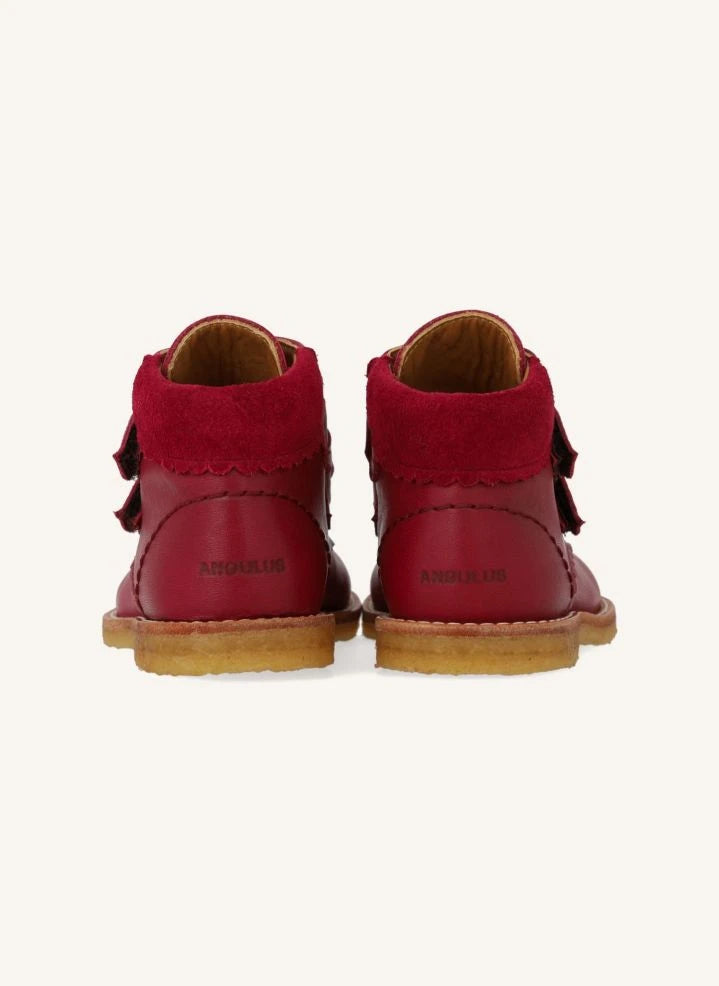 Angulus - Contrast Heart Boots | Raspberry Red