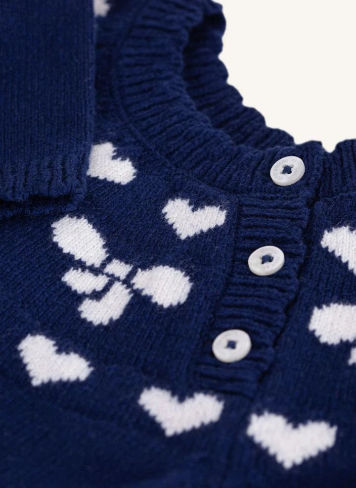 Petit Bateau - Wool Heart Sweater | Night Blue