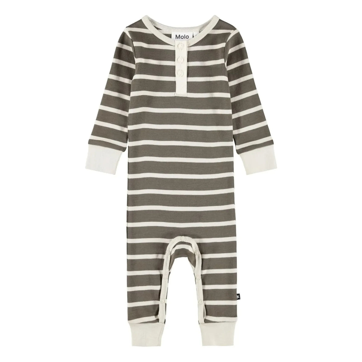 Molo - Fenell Striped Organic Cotton Bodysuit | Terra Coffee