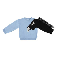 Molo - Griselda Horse Wool Sweater | Blue
