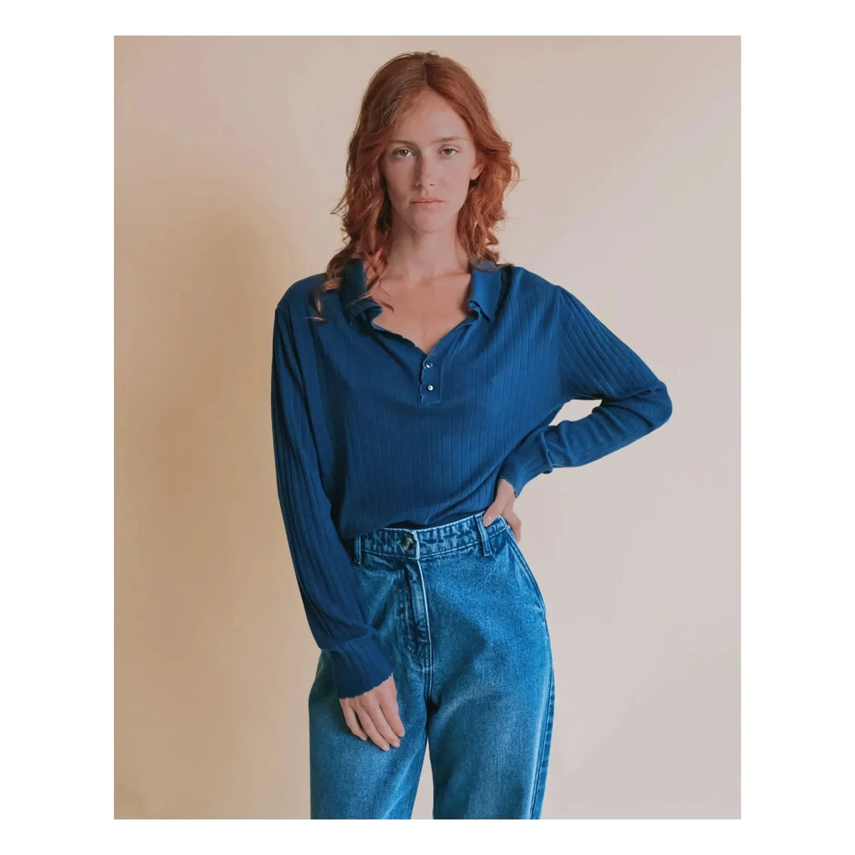 Emile et Ida - Polo Erano Pointelle | Navy