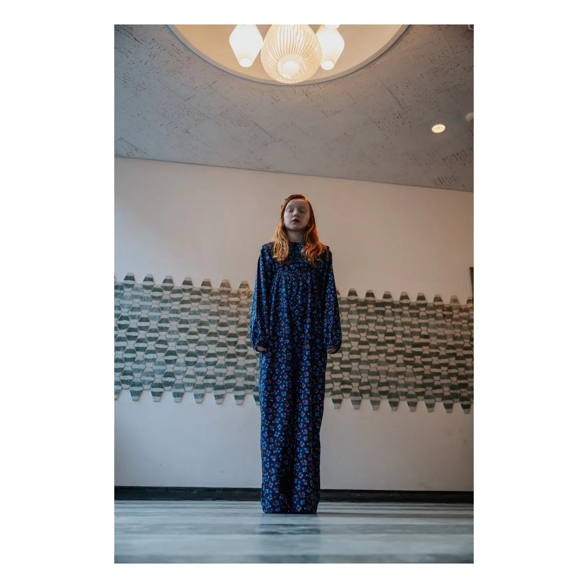 Repose AMS - Flower Patterned Tencel Overalls | Blue