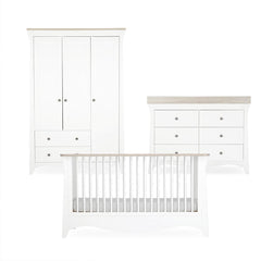 CuddleCo Clara Luxe 3pc Set - White/Ash-Nursery Sets-White/Ash- | Natural Baby Shower
