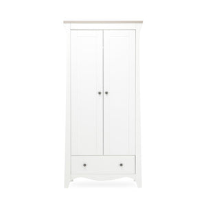 CuddleCo Clara 3 Piece Set 3-Drawer Dresser Cot Bed + Wardrobe - White/Ash-Nursery Sets- | Natural Baby Shower