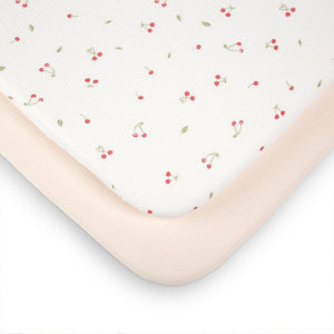 CuddleCo Universal Crib/ Co Sleeper Bedding Set - Ditsy Cherry-Bedding Sets-Ditsy Cherry-Crib | Natural Baby Shower