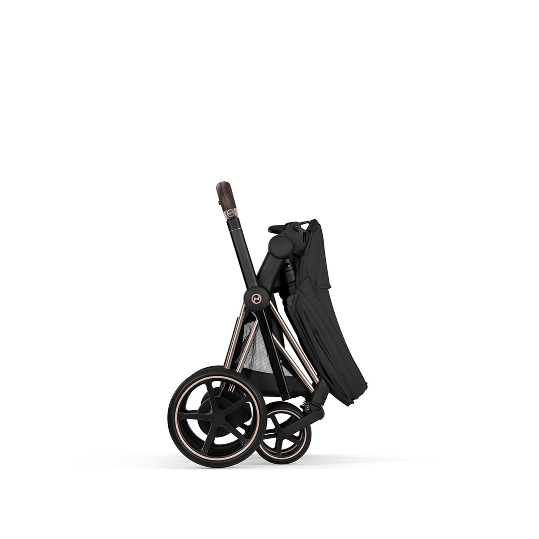 CYBEX e-Priam Comfort Pushchair & Foldable Carrycot - Sepia Black/Rose Gold-Strollers-Sepia Black/Rose Gold- | Natural Baby Shower