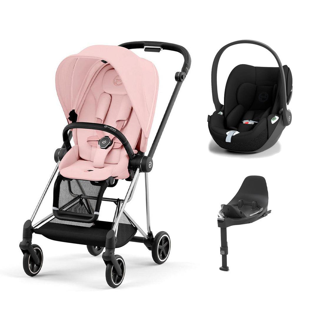 CYBEX Mios + Cloud T Travel System - Peach Pink-Travel Systems-Peach Pink/Chrome Black-None | Natural Baby Shower
