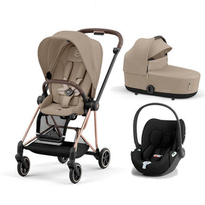 CYBEX Mios + Cloud T Travel System - Cozy Beige-Travel Systems-Rose Gold-Lux | Natural Baby Shower