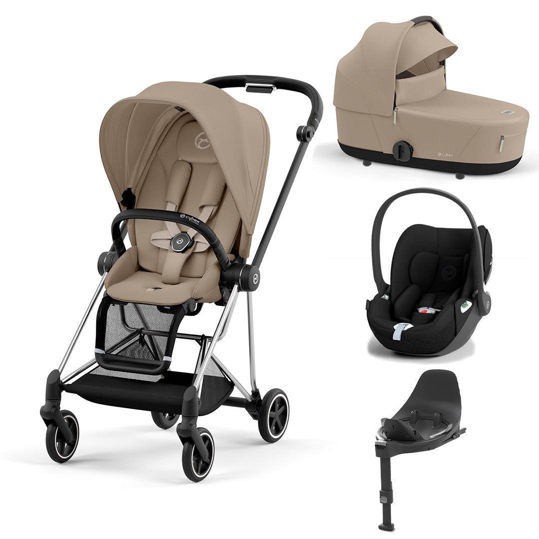 CYBEX Mios + Cloud T Travel System - Cozy Beige-Travel Systems-Chrome Black-None | Natural Baby Shower