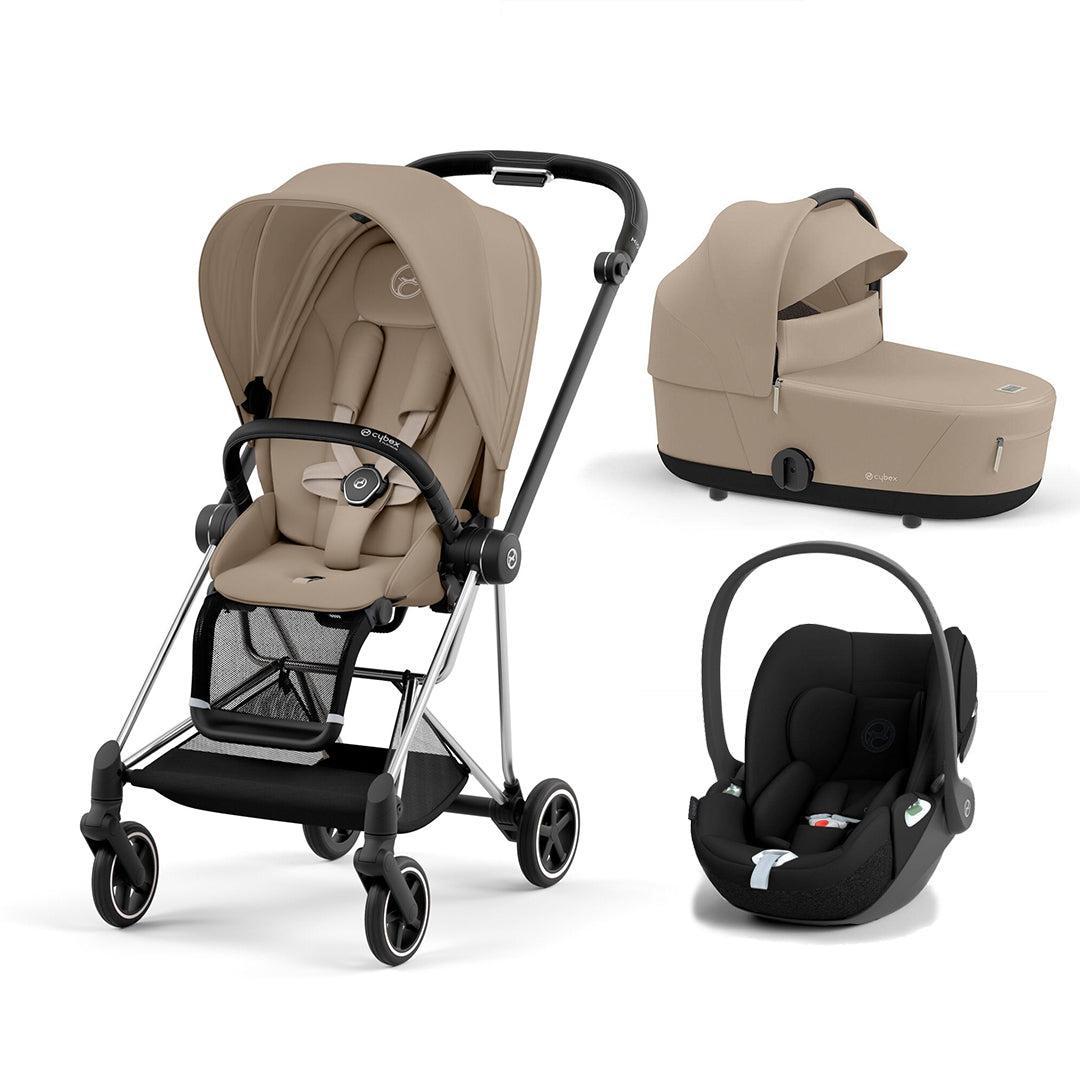 CYBEX Mios + Cloud T Travel System - Cozy Beige-Travel Systems-Chrome Black-Lux | Natural Baby Shower