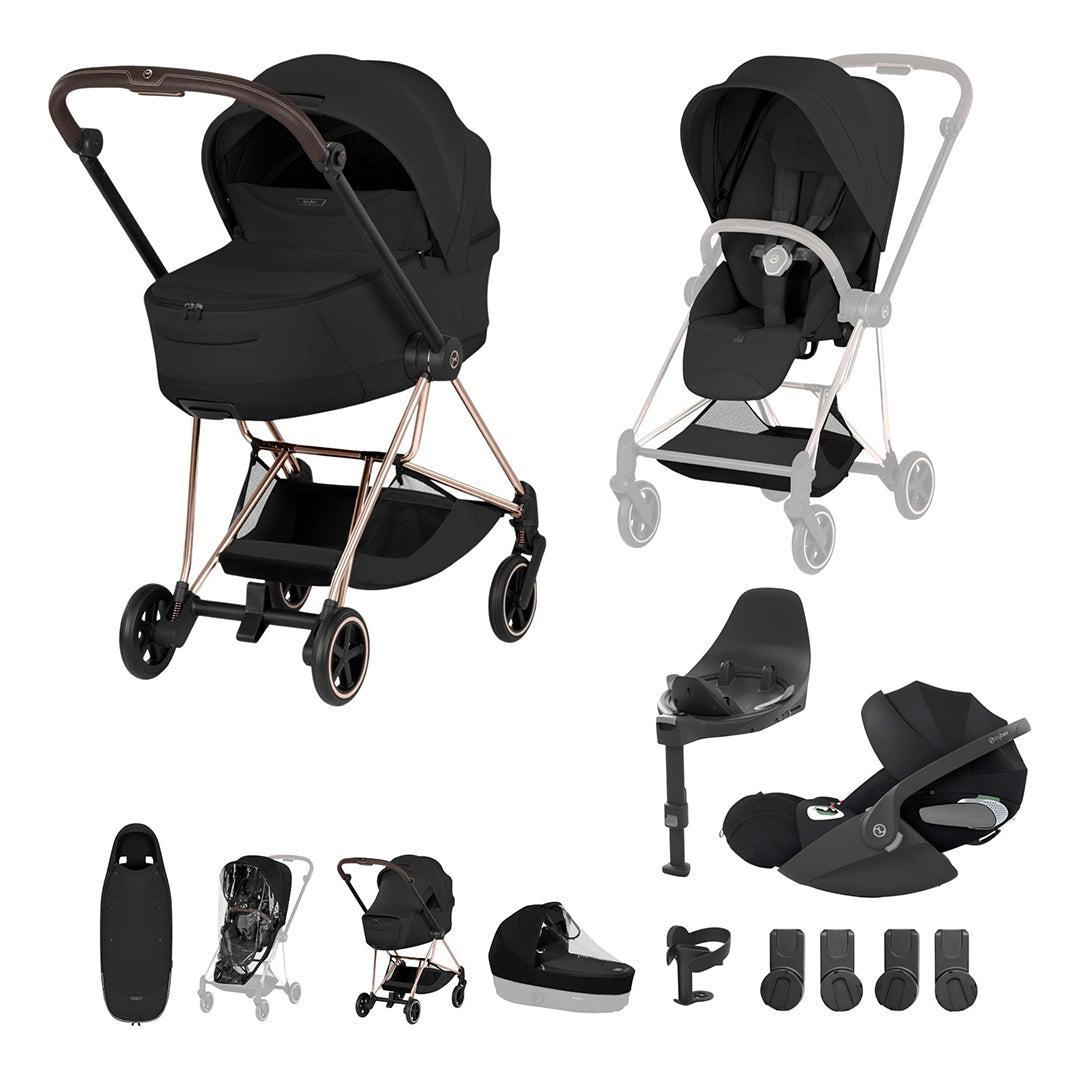 Cybex Mios Ultimate Accessory Bundle - Style Collection-Travel Systems-Sepia Black-Rose Gold | Natural Baby Shower