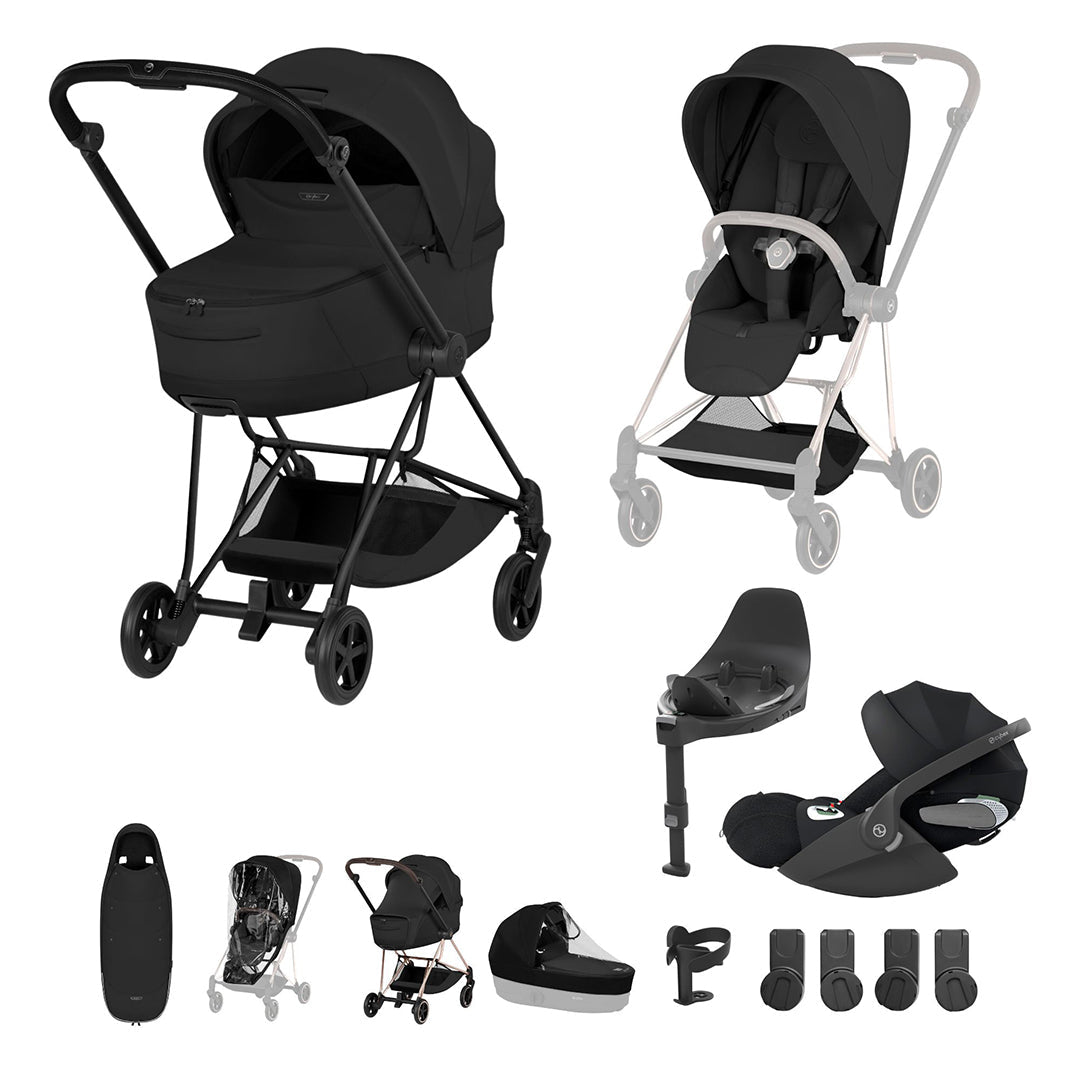Cybex Mios Ultimate Accessory Bundle - Style Collection-Travel Systems-Sepia Black-Matt Black | Natural Baby Shower