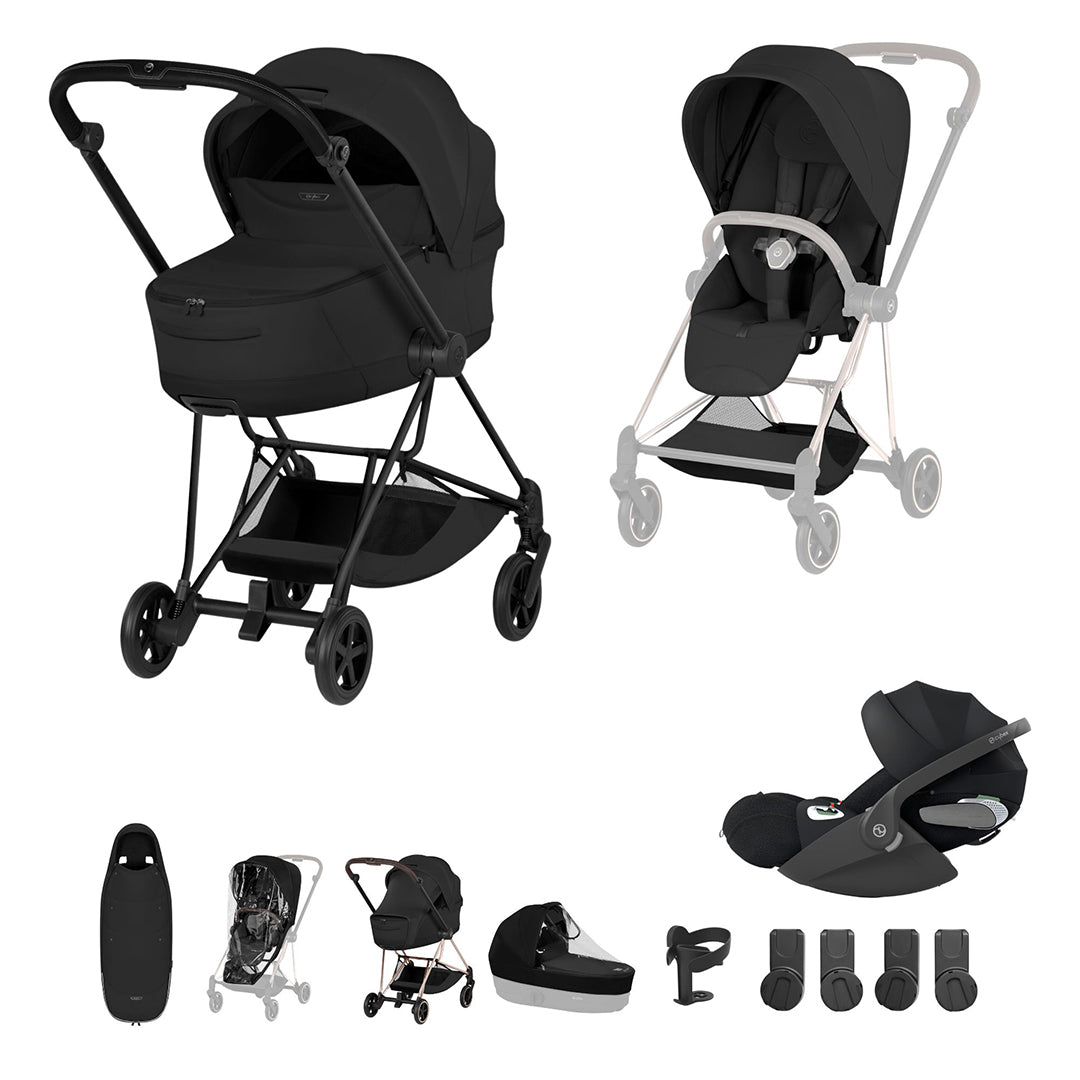 Cybex Mios Ultimate Accessory Bundle - Style Collection-Travel Systems-Sepia Black-Matt Black | Natural Baby Shower