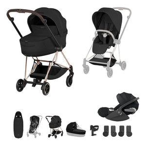 Cybex Mios Ultimate Accessory Bundle - Style Collection-Travel Systems-Sepia Black-Rose Gold | Natural Baby Shower