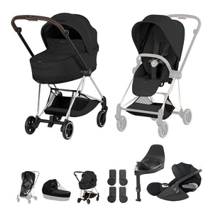 Cybex Mios Ultimate Bundle - Style Collection-Travel Systems-Sepia Black-Chrome Brown | Natural Baby Shower
