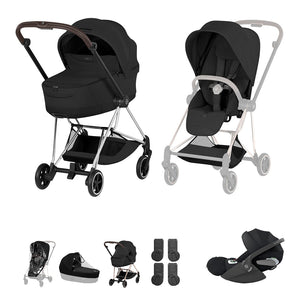 Cybex Mios Ultimate Bundle - Style Collection-Travel Systems-Sepia Black-Chrome Brown | Natural Baby Shower