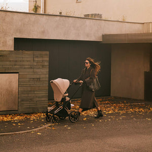 CYBEX Priam Pushchair - Cozy Beige-Strollers-Chrome Black-No Carrycot | Natural Baby Shower