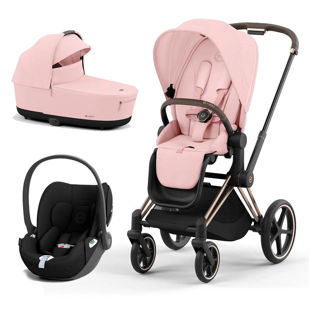 CYBEX Priam Cloud T Travel System - Peach Pink-Travel Systems-Rose Gold-Lux | Natural Baby Shower