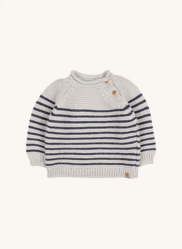 Búho - Breton Striped Sweater | Gris galet