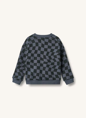 Wheat - Sandro Damier Organic Cotton Sweatshirt | Black
