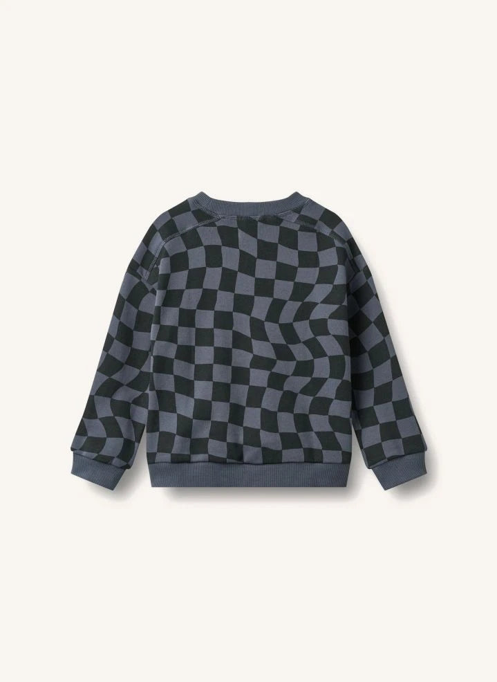 Wheat - Sandro Damier Organic Cotton Sweatshirt | Black