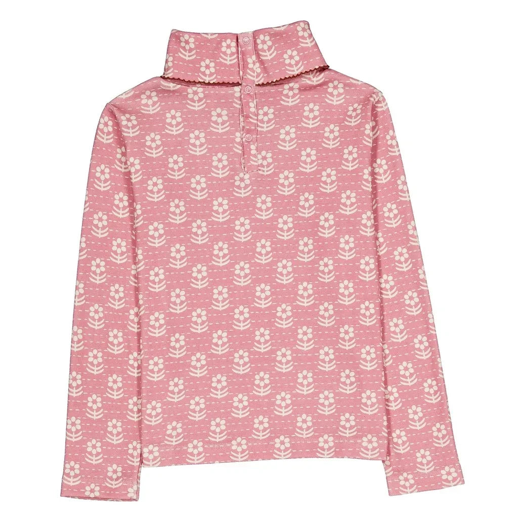 Hello Simone - Twiggy Floral Print Organic Cotton Turtleneck | Pink