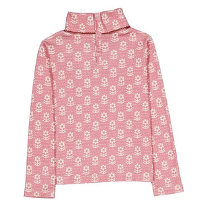 Hello Simone - Twiggy Floral Print Organic Cotton Turtleneck | Pink