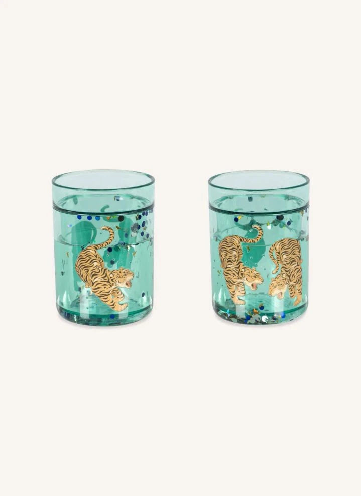 Konges Sløjd - Tiger Glitter Cups - 2-piece Set | Green