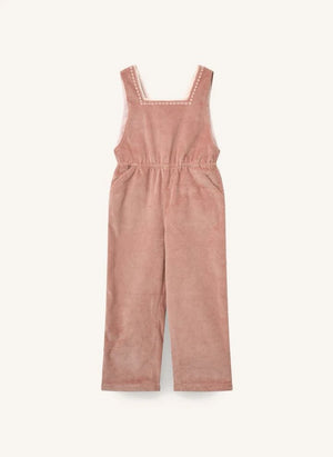 Copenhagen Colors - Organic Cotton Ribbed Velvet Embroidered Jumpsuit | Dusty Pink