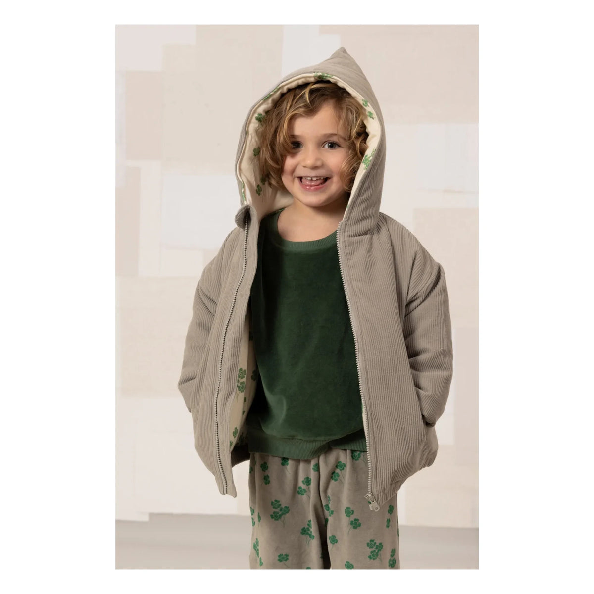 Studio Bohème - Frio Shamrock Cord Velvet Coat Recycled Fiber | Gray