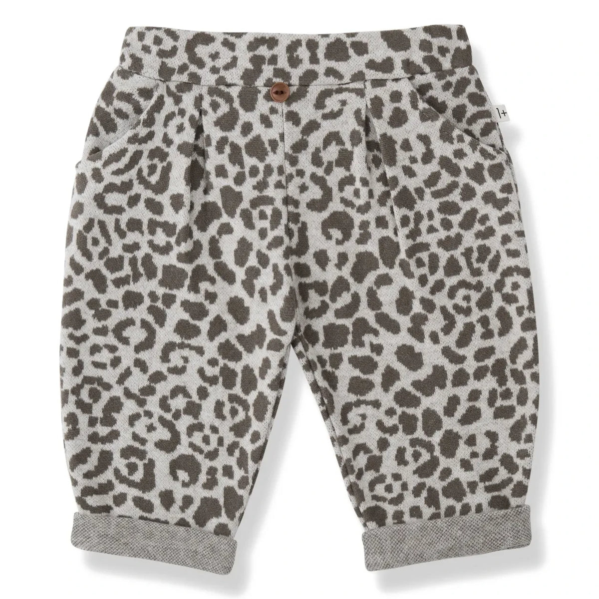 1+ in the family - Roma Leopard Fleece Pants | Taupe Brown