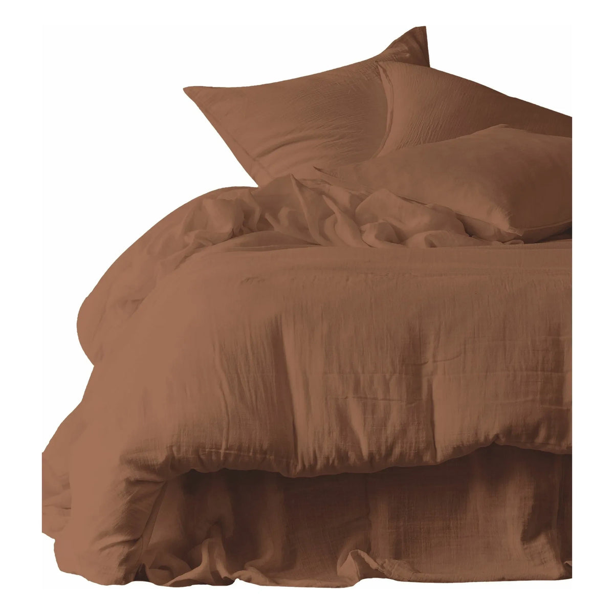 Haomy - Cotton Gauze Bed Linen Cover Mykonos | Mocaccino
